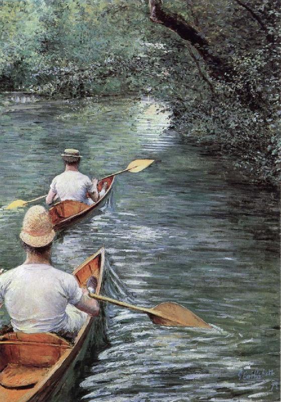 Gustave Caillebotte Canoeing on the Yerres oil painting image